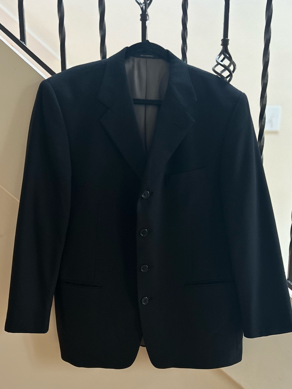 Givenchy Black Wool Sport Coat Size 42 Like New